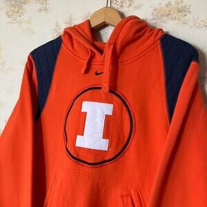 Nike Center Swoosh Illinois Hoodie | Heavyweight Sideline Sweatshirt | Small